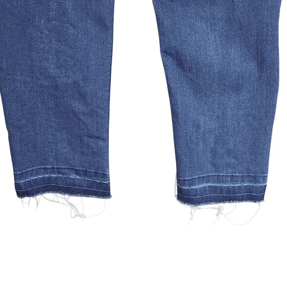 Democracy Ab Technology Skinny Jeans 10 Womens Med Blue Faded Distressed Raw Hem - Picture 12 of 12